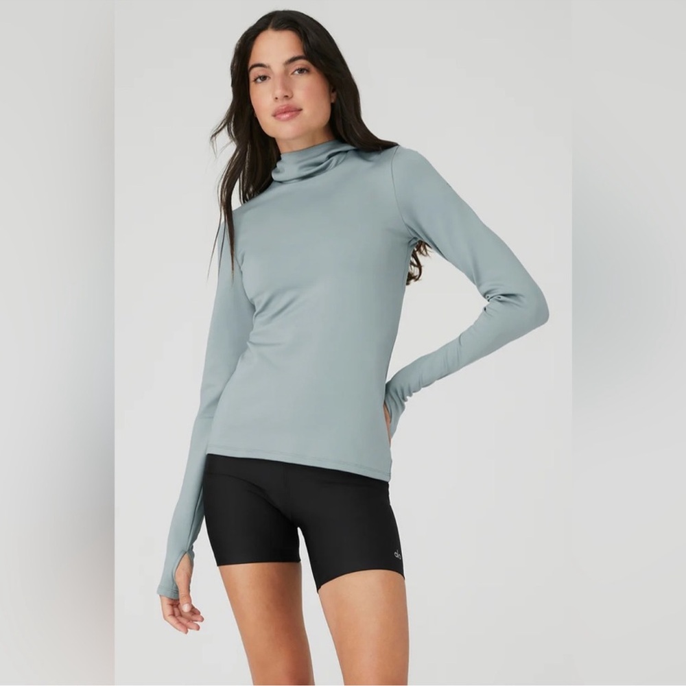 ALO Yoga Airlift Runner Hoodie in a mock neck design